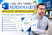be your microsoft word expert for ms word documents formatting