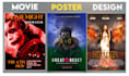 create action packed movie poster, film poster design