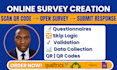 create online survey questionnaire on google forms, surveymonkey with qr code