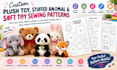 create custom plush toy, stuffed animal and soft toy sewing patterns and grading