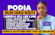 design podia website for online course and landing page