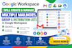 create and manage mailboxes, groups and distribution lists in google workspace