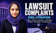 draft lawsuits, complaints, responses, small claims and discovery documents