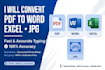 do accurate data entry, typing and pdf conversion