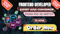 convert figma to html, xd to html, psd to html responsive bootstrap5 or tailwind