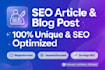 write SEO optimized blog post artical with fast delivery