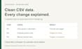 clean and validate CSV data with a clear change log