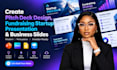 create pitch deck design, fundraising startup presentation, business slides