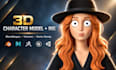create a rigged 3d avatar character with blendshapes and visemes