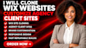 clone wix website customize agency client website