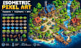isometric pixel art tileset, tilemap, 2d game environment rpg game background