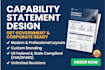 design a professional federal government contract capability statement