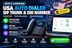 setup usa auto dialer, sip trunk and did number