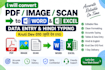 convert PDF or images to word and excel