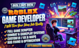 create roblox vfx, roblox ui design, map building,  roblox full game creation