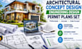 offer architectural concept design engineering and permit plans set model design