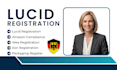 handle german lucid registration, packaging registration and compliance