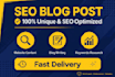 write  SEO optimized blog post and website article