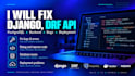 fix django, drf API, database and backend bugs