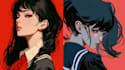 anime character an illustration and anime character