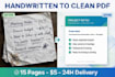convert handwritten notes to clean professional pdf