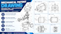 mechanical patent drawing exploded view cad illustration engineering figures