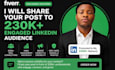 share your post to 230k engaged linkedin audience shoutout