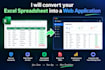 convert your excel spreadsheet into a web application