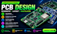 pcb design, multilayer pcb layout, schematic, iot, esp32, stm32, rf and led pcb