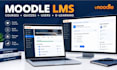 install moodle lms with theme, courses, quizzes, users, elearning website
