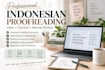 proofread and edit indonesian text professionally