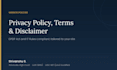 write your privacy policy, terms and conditions and disclaimer
