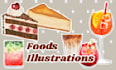 provide custom food illustrations for menus