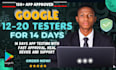 provide 12 to 20 testers for google play app testing
