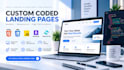 code a responsive HTML CSS landing page
