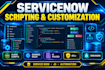 develop and customize servicenow scripts, business rules and acls