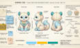 design custom plush reference sheet stuffed soft toy sewing pattern ych concept