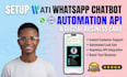 setup wati whatsapp chatbot automation API and digital business card popl