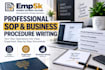 create professional sops and business procedures