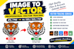 convert image to vector and redraw logo