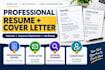 a professional resume and cover letter