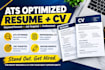 an ats optimized resume and CV