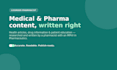 write pharmacy and health content as a licensed pharmacist