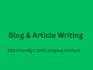 write SEO friendly blog posts and articles