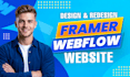 design, develop webflow framer website, figma to webflow, framer developer