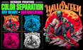 upscale, halftone, vector and color separate dtf dtg screen print designs
