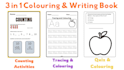 create 3 in 1 colouring writing and drawing book