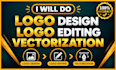 do logo design, editing and vectorization