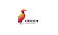 design a heron gradient mascot illustration logo