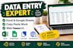 do professional excel data entry and pay sheet management